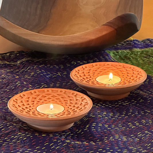Tealight Candle Holder Armenian Knot Pattern