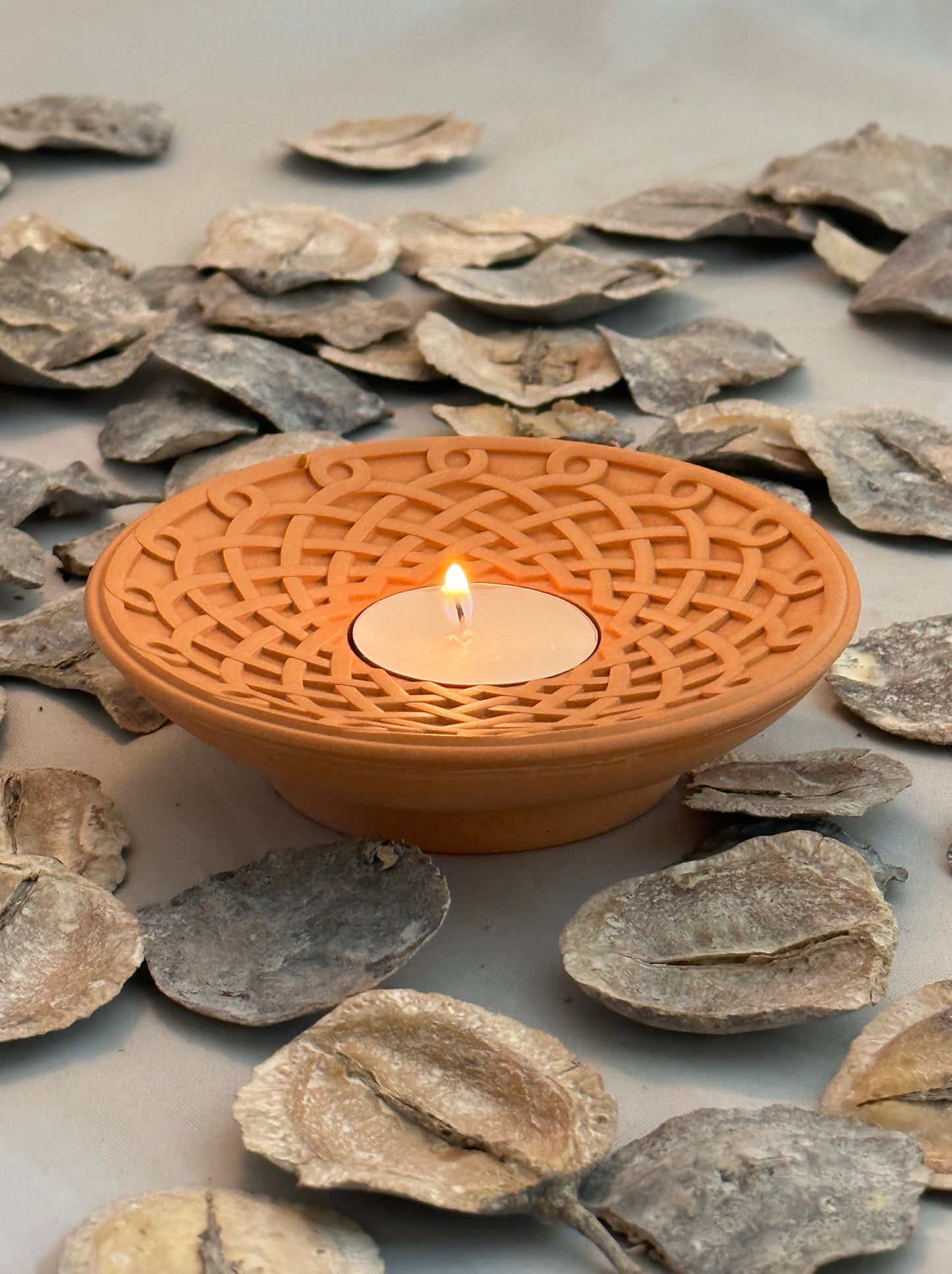 Tealight Candle Holder Armenian Knot Pattern