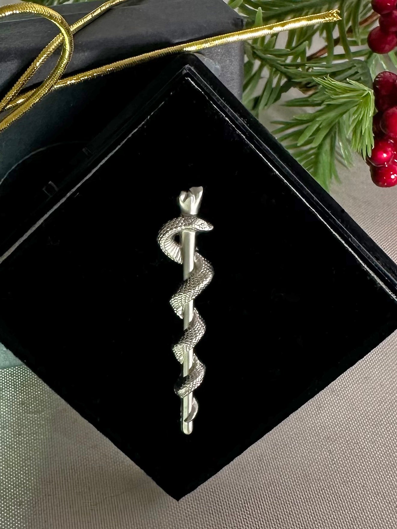 "Rod of Asclepius" lapel pin